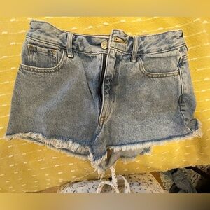 PacSun Blue Jean Shorts Distressed Frayed Hem